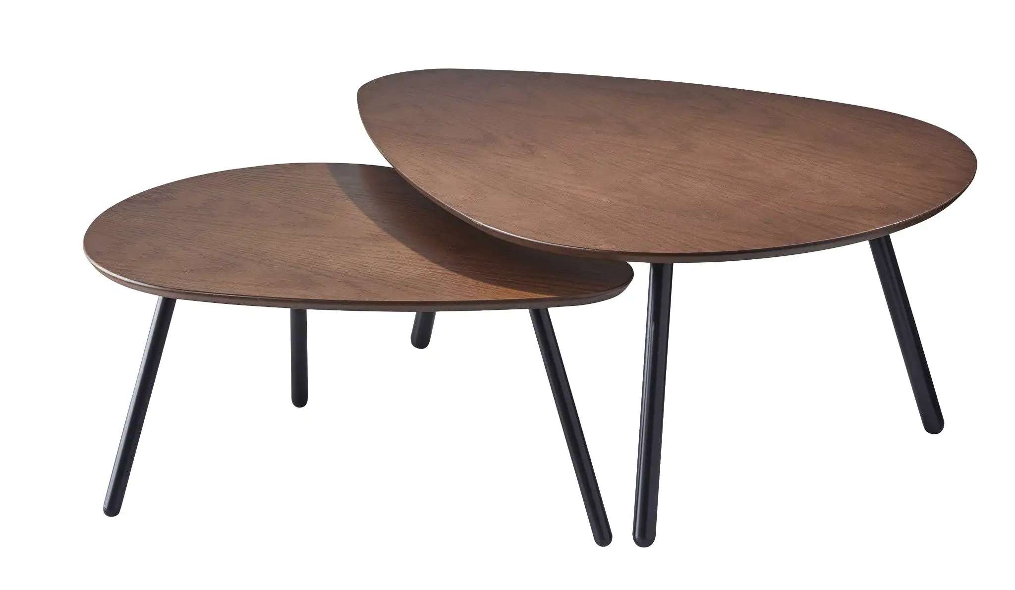 17 Black And Brown Solid Wood Round Nested Tables