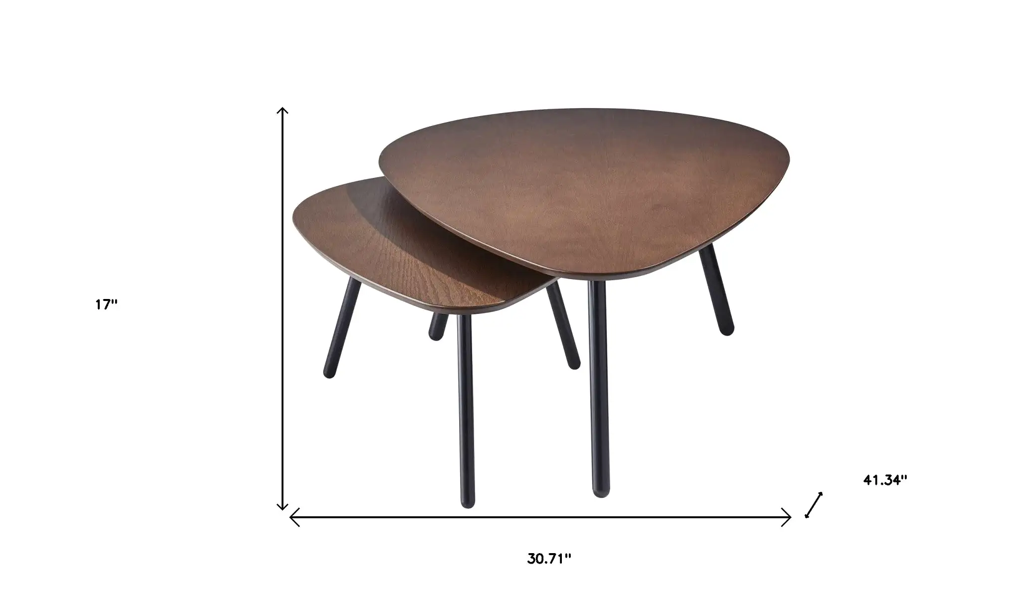 17 Black And Brown Solid Wood Round Nested Tables