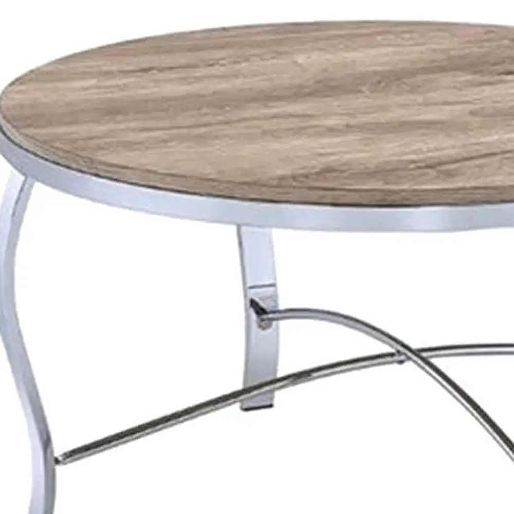 19 Chrome And Brown Round End Tables