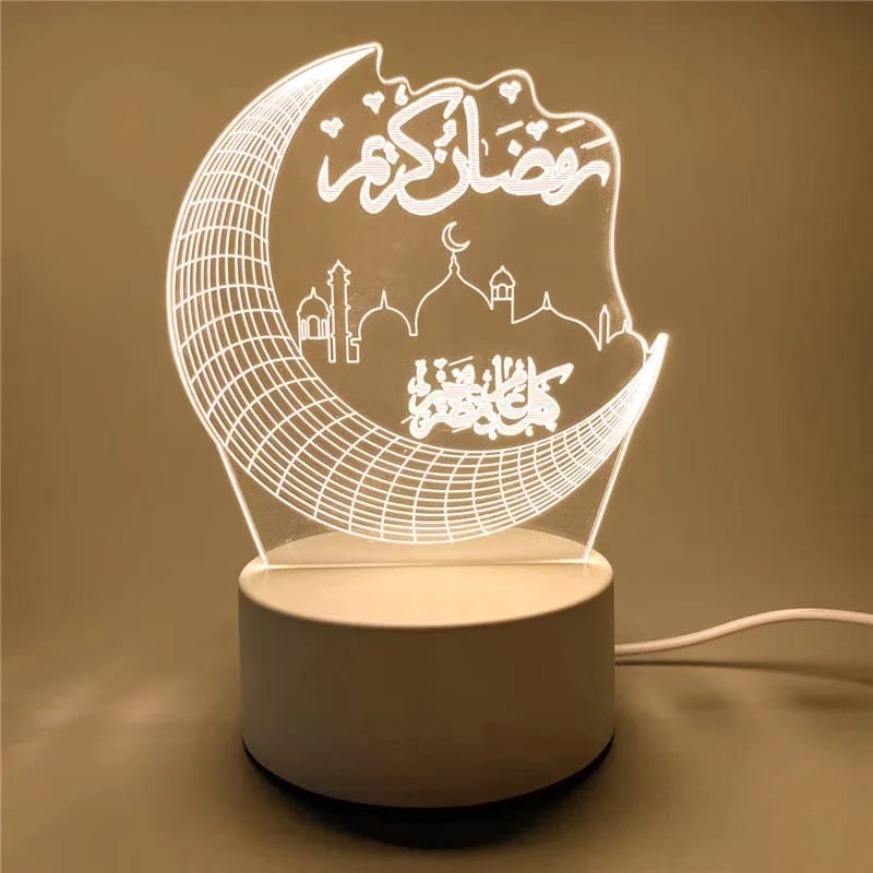 3D Creative LED Night Lamp Muslim Ramadan Home Decoration