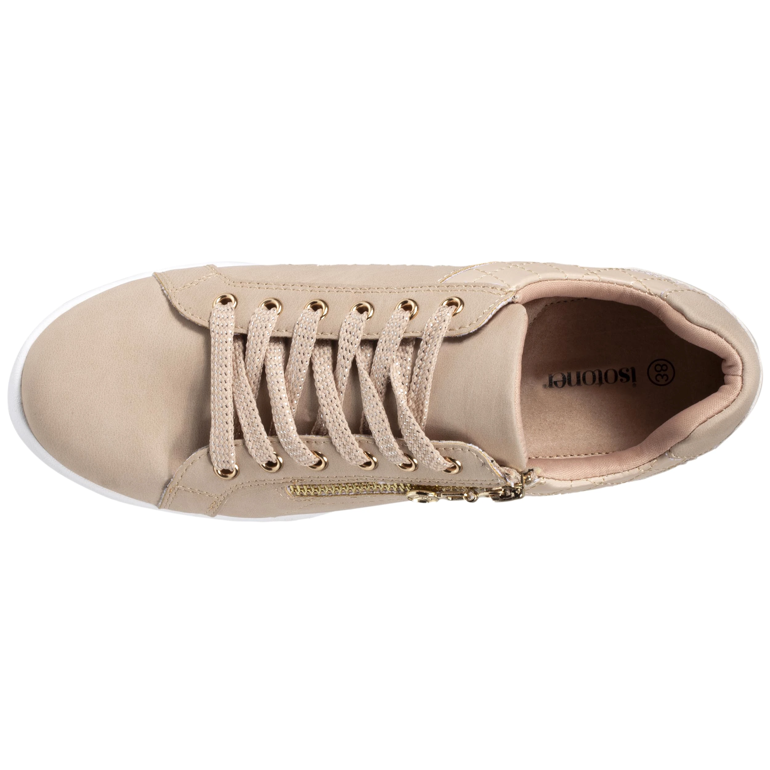 Baskets basses Femme CONFORT PLUS zippées Beige