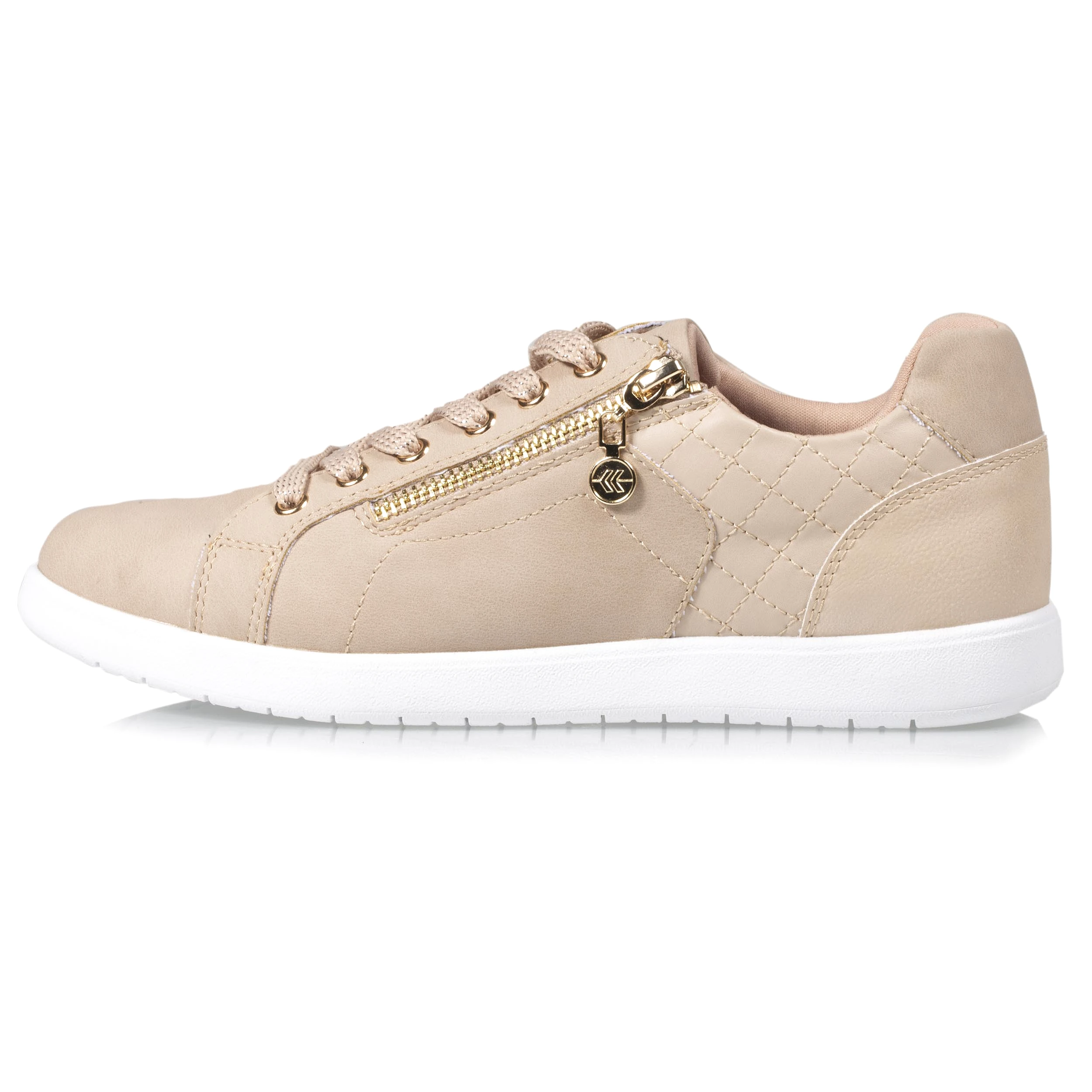 Baskets basses Femme CONFORT PLUS zippées Beige