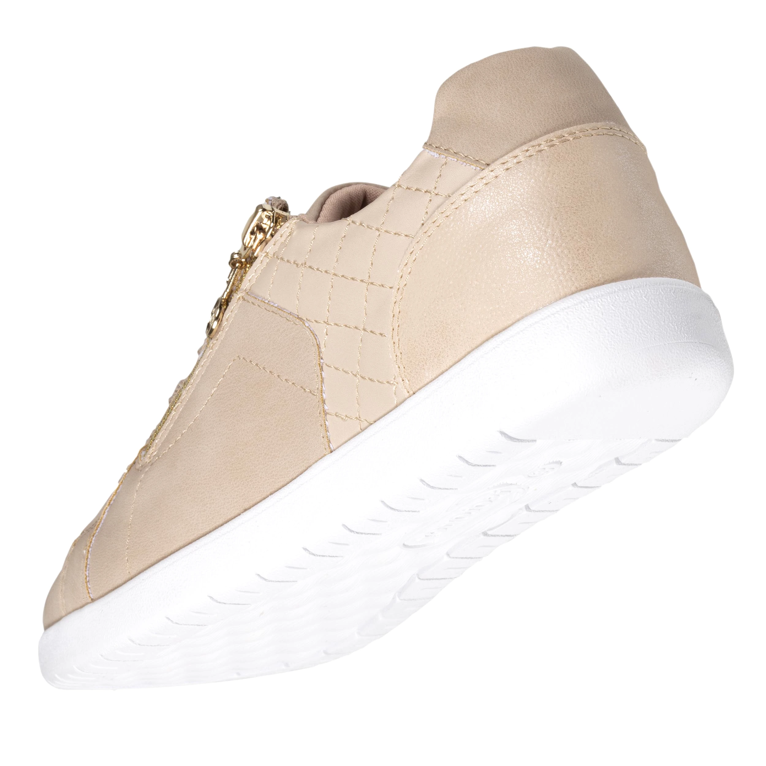 Baskets basses Femme CONFORT PLUS zippées Beige