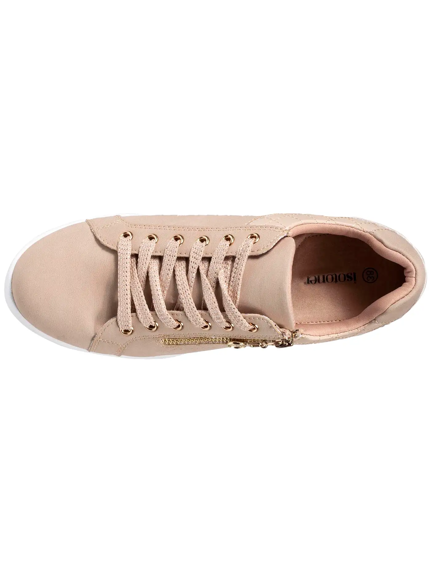 Baskets basses Femme CONFORT PLUS zippées Beige