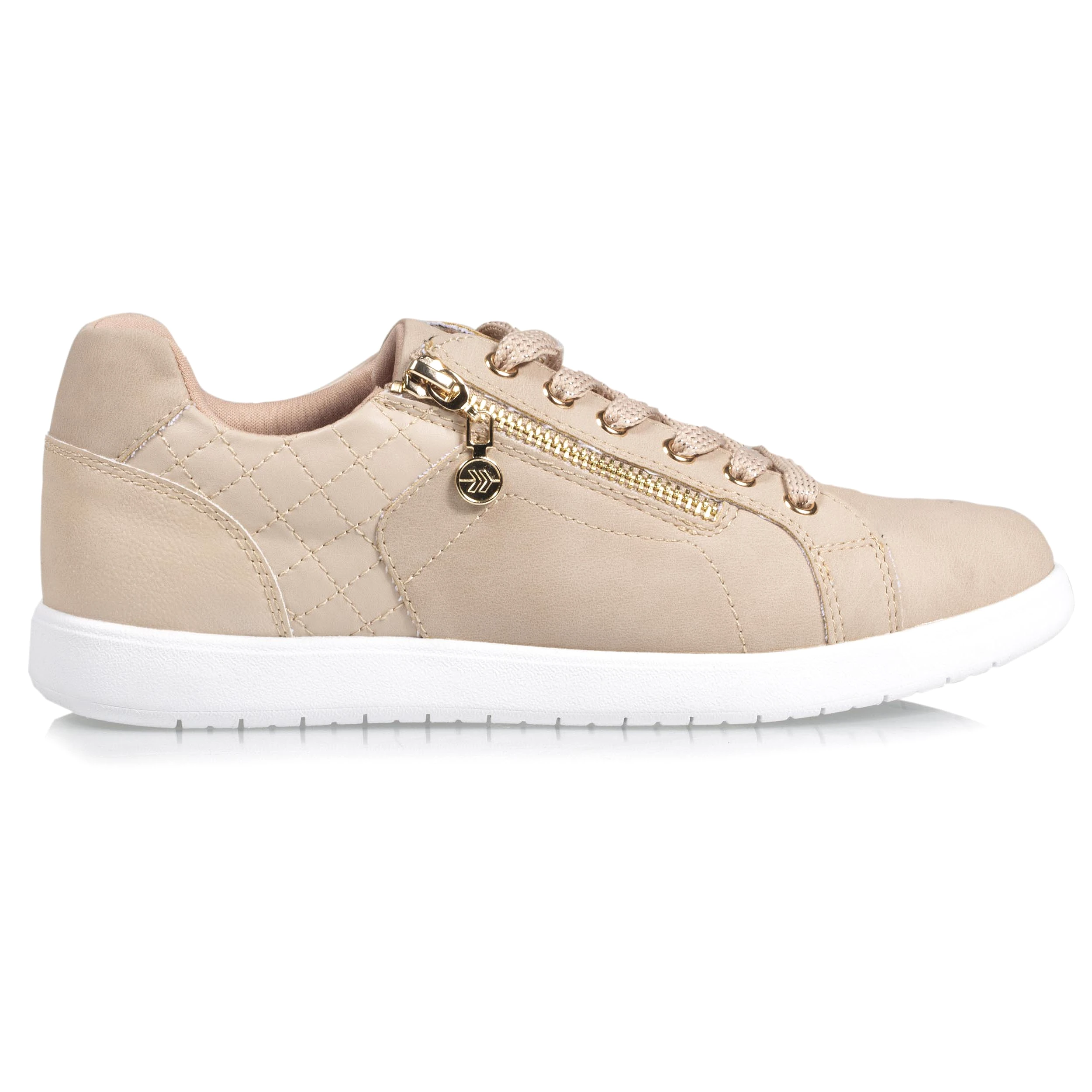 Baskets basses Femme CONFORT PLUS zippées Beige