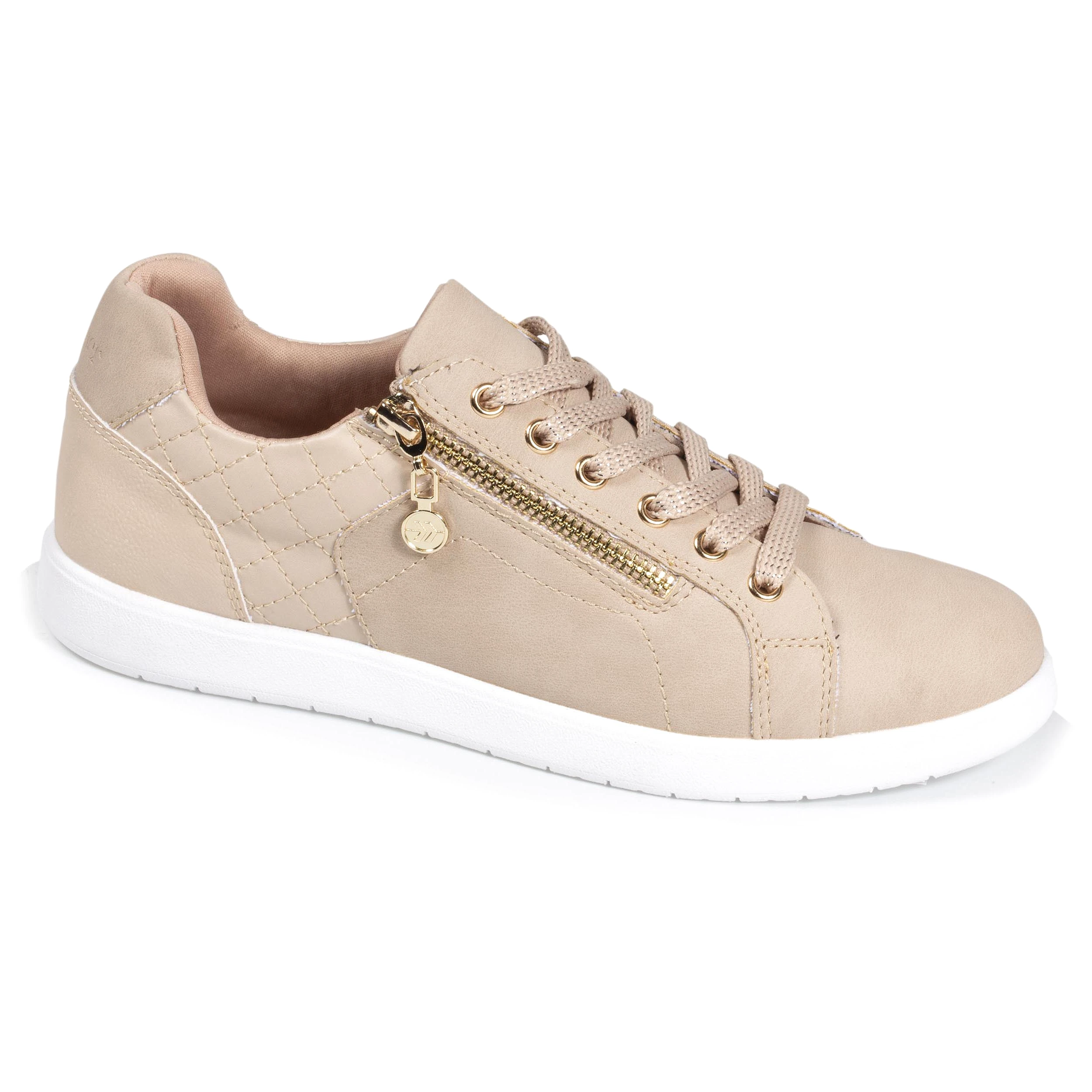 Baskets basses Femme CONFORT PLUS zippées Beige