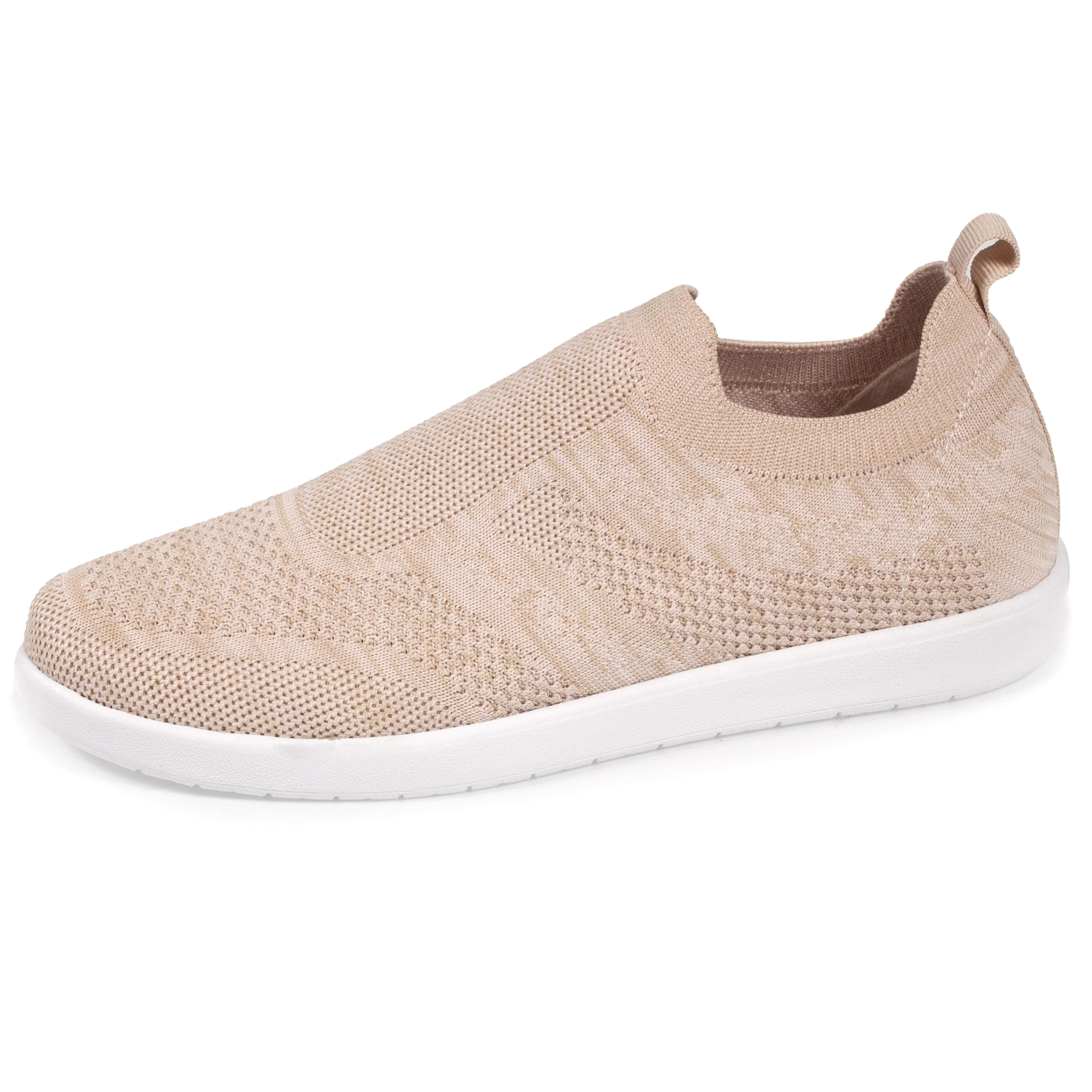 Baskets Confort Femme Slip-on à bandes Beige