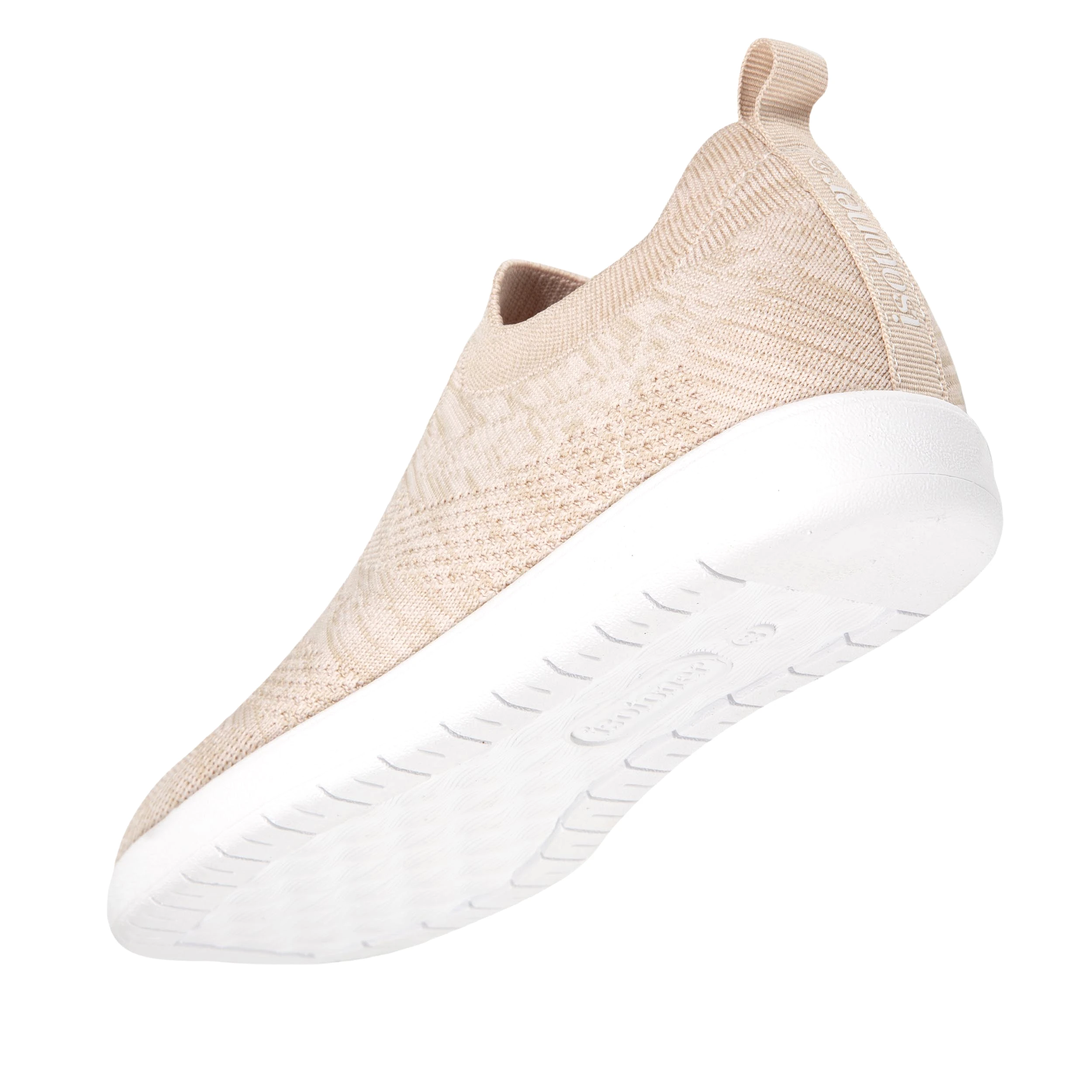 Baskets Confort Femme Slip-on à bandes Beige