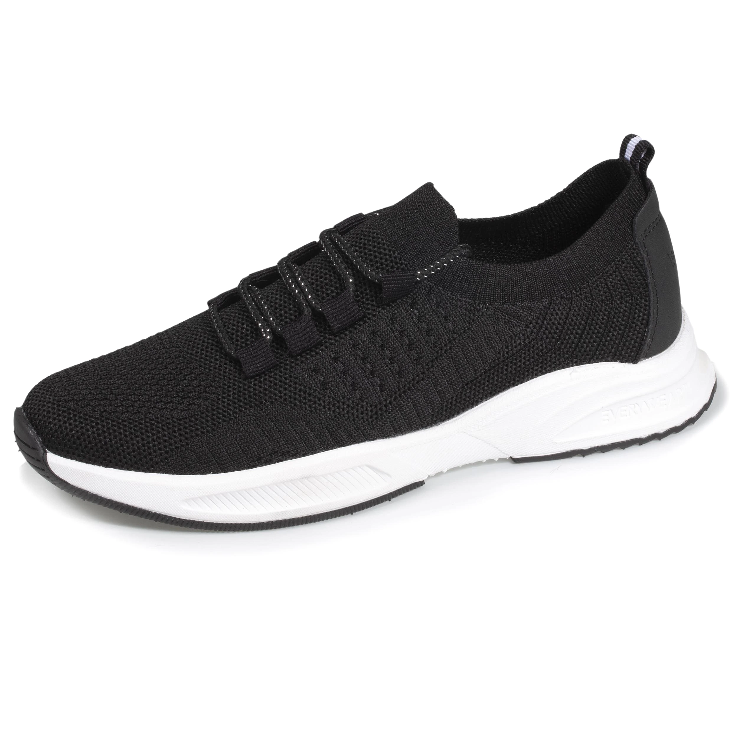 Baskets Confort Femme Slip-on à lacets Noir