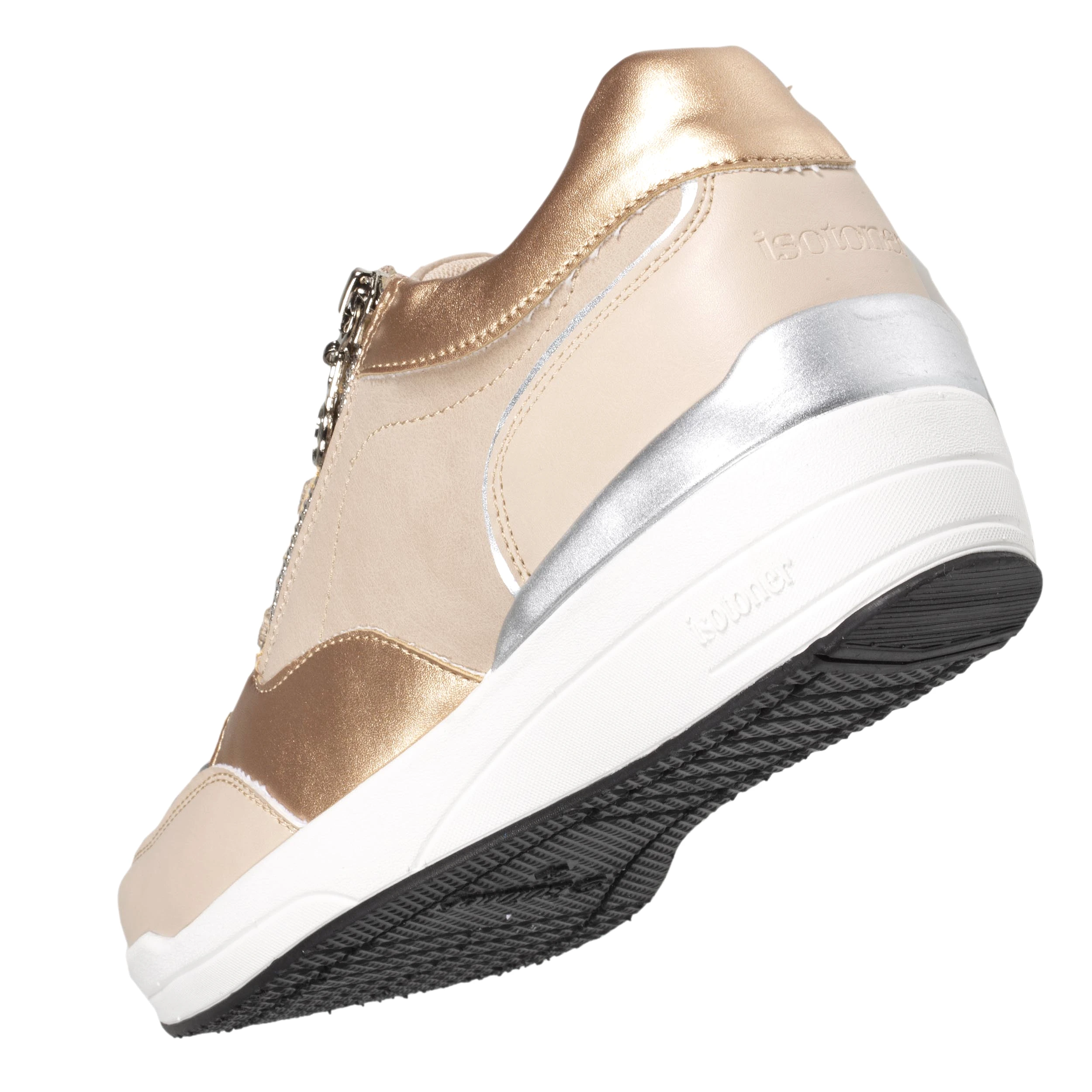 Baskets Femme CONFORT PLUS talon zippées Beige