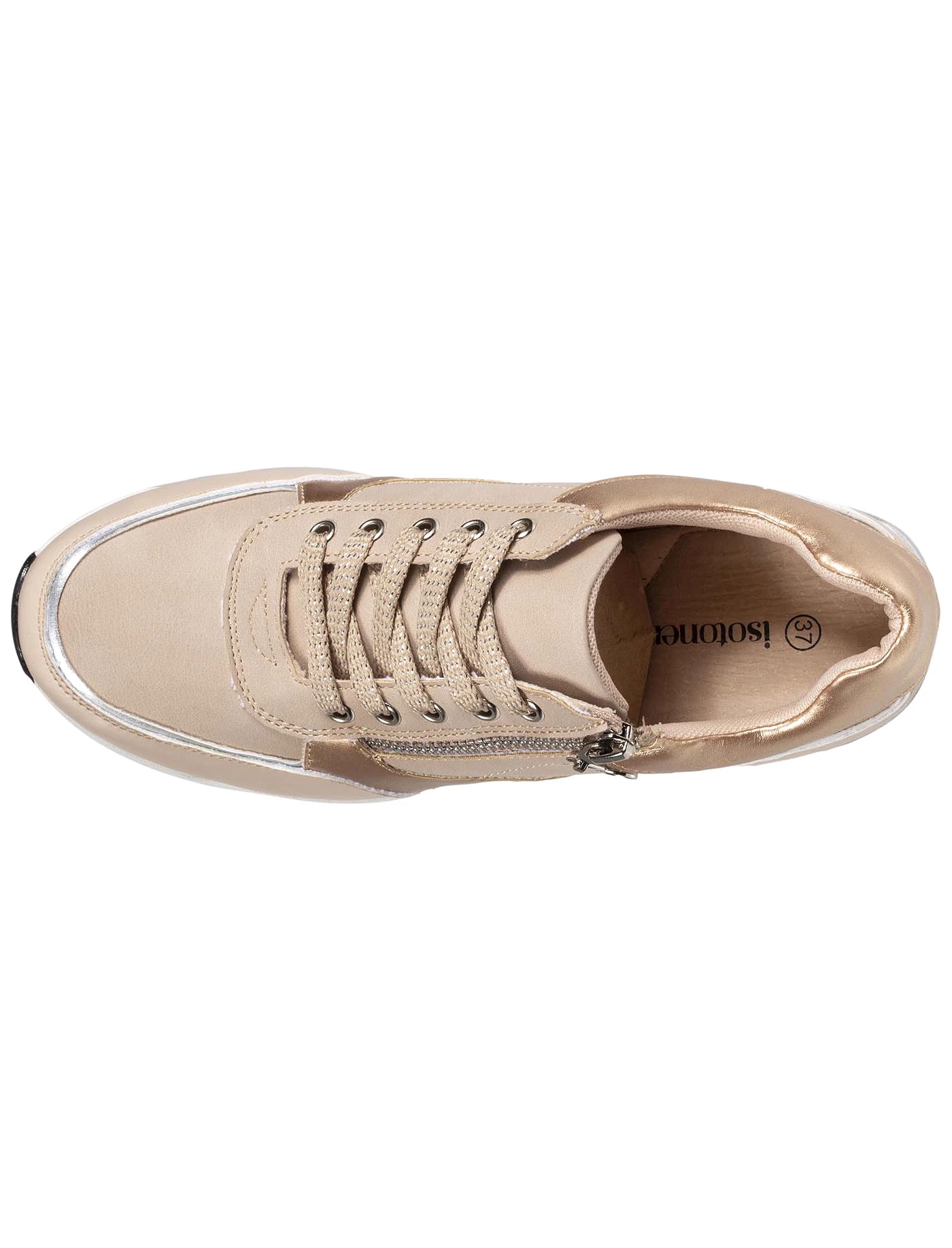 Baskets Femme CONFORT PLUS talon zippées Beige