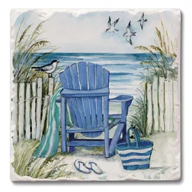 By the Sea Chairs Coaster Set