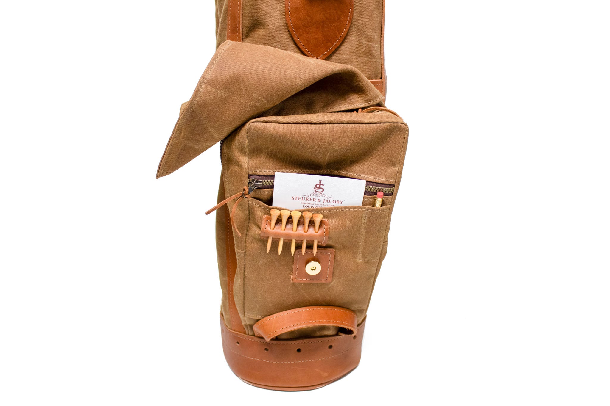 Custom Leather & Waxed Canvas Classic Staff Golf Bag