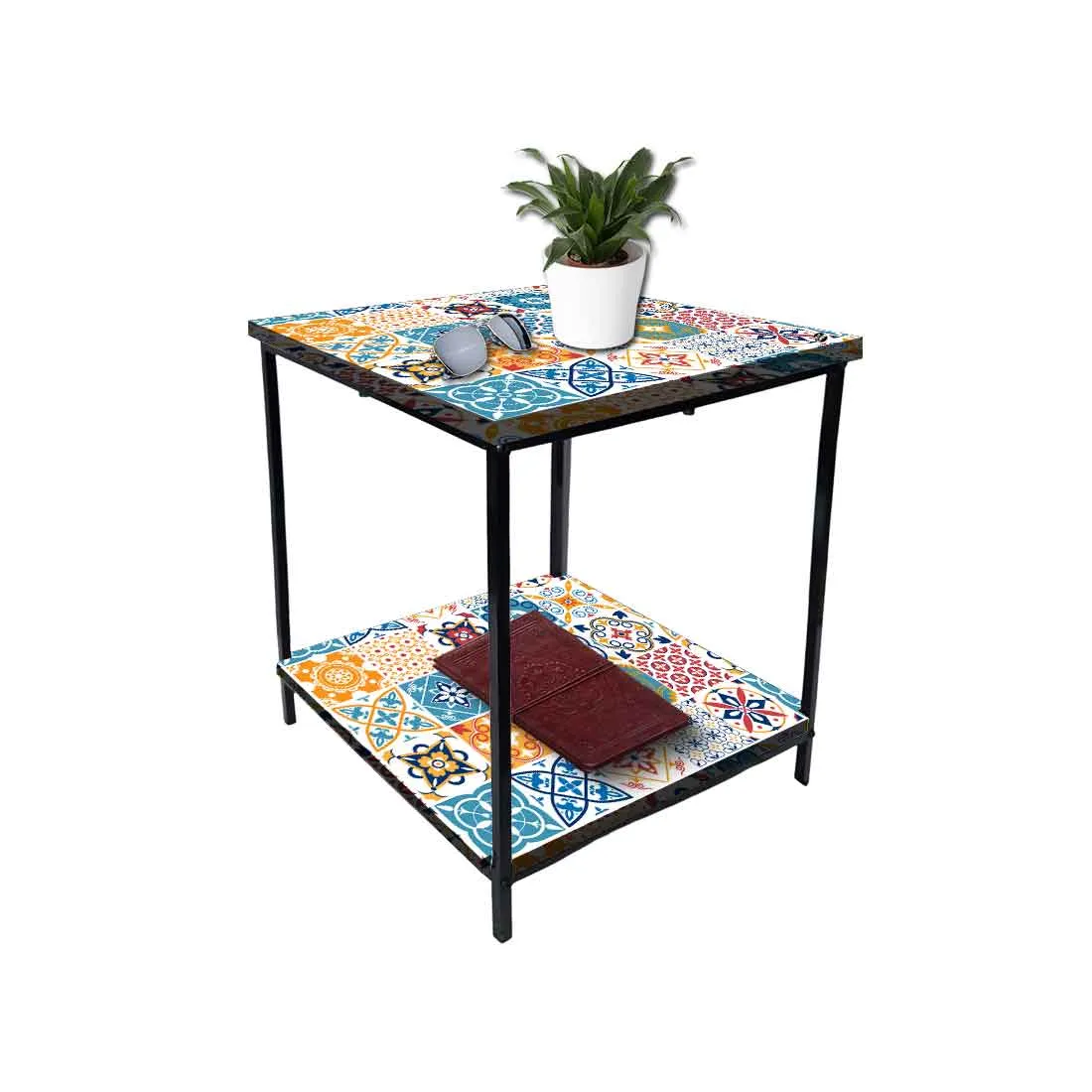 Designer Bedside Table for End Tables for Bedroom - Traditional Spanish Tiles