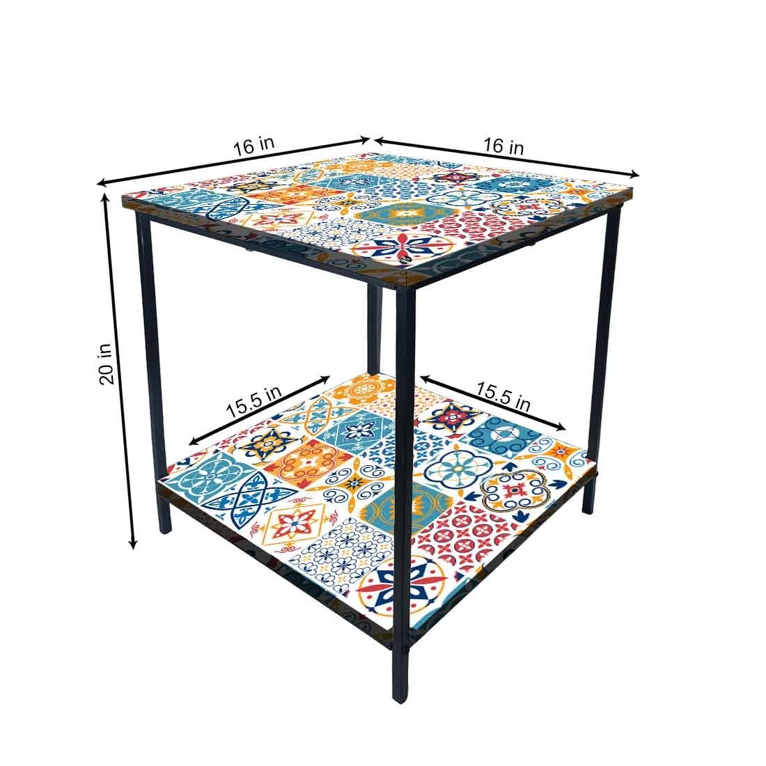 Designer Bedside Table for End Tables for Bedroom - Traditional Spanish Tiles