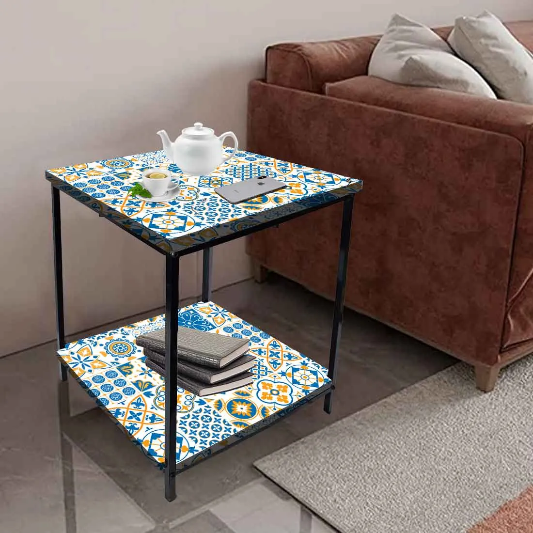 Designer Bedside Table for End Tables for Bedroom - Traditional Spanish Tiles