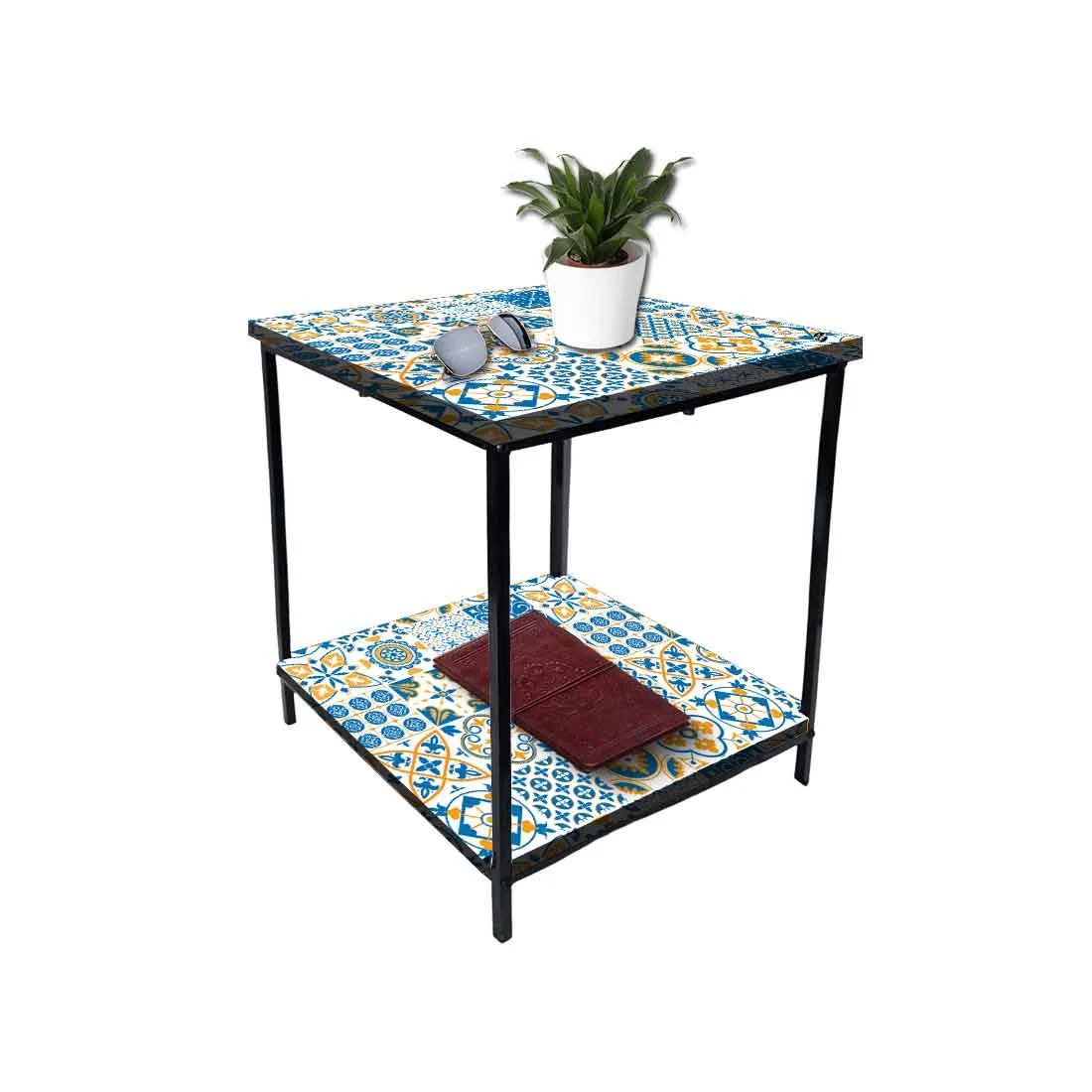 Designer Bedside Table for End Tables for Bedroom - Traditional Spanish Tiles