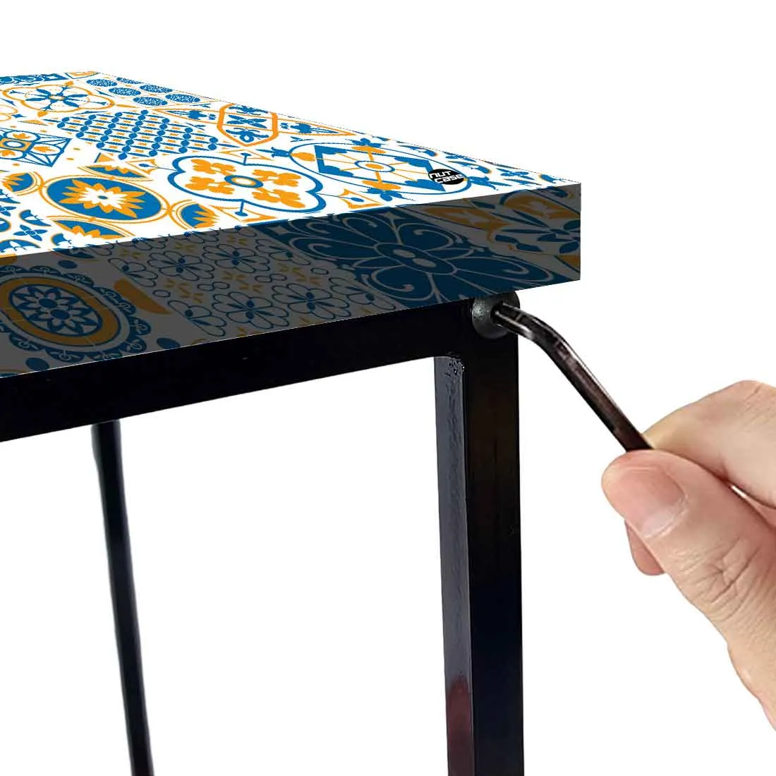 Designer Bedside Table for End Tables for Bedroom - Traditional Spanish Tiles