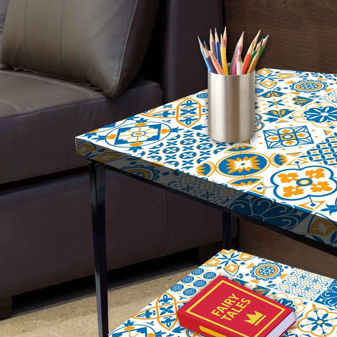 Designer Bedside Table for End Tables for Bedroom - Traditional Spanish Tiles