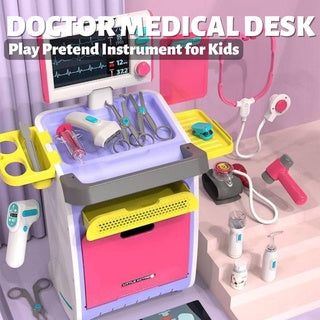 Doctor Medical Desk Pretend Play Smart Novelty Doctor Cart Toy