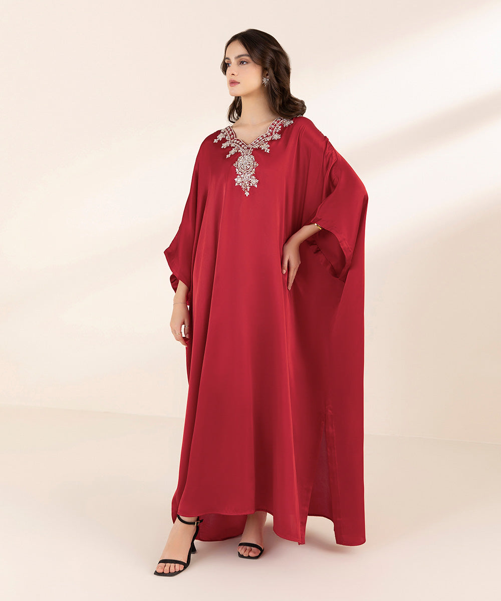 Embellished Silk Kaftan