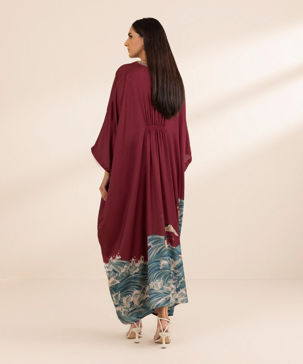 Embellished Silk Kaftan