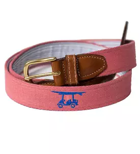 Embroidered Golf Cart Belt - Salmon