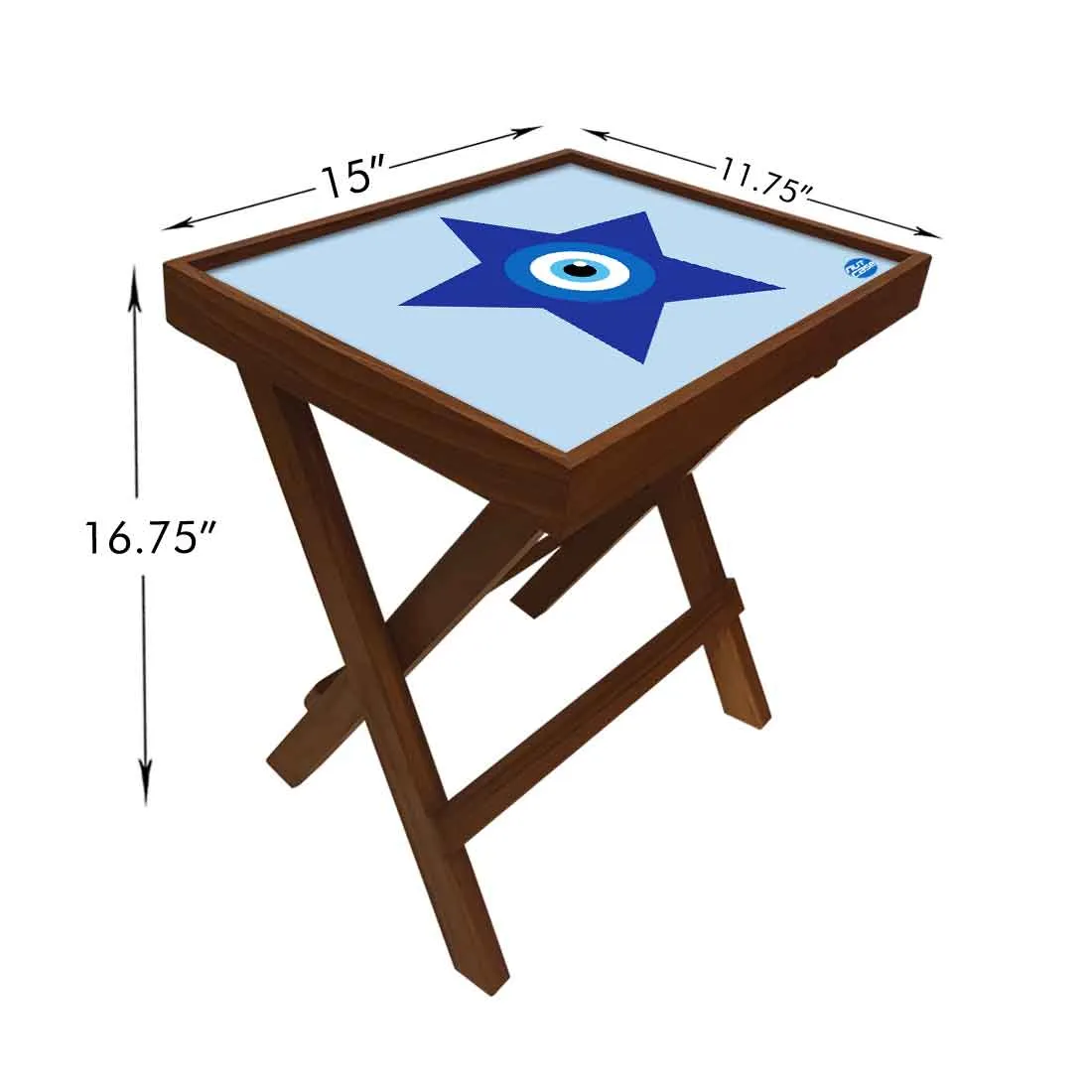 Foldable Wooden End Tables for Bedroom Living Room Decor - Evil Eye Protector