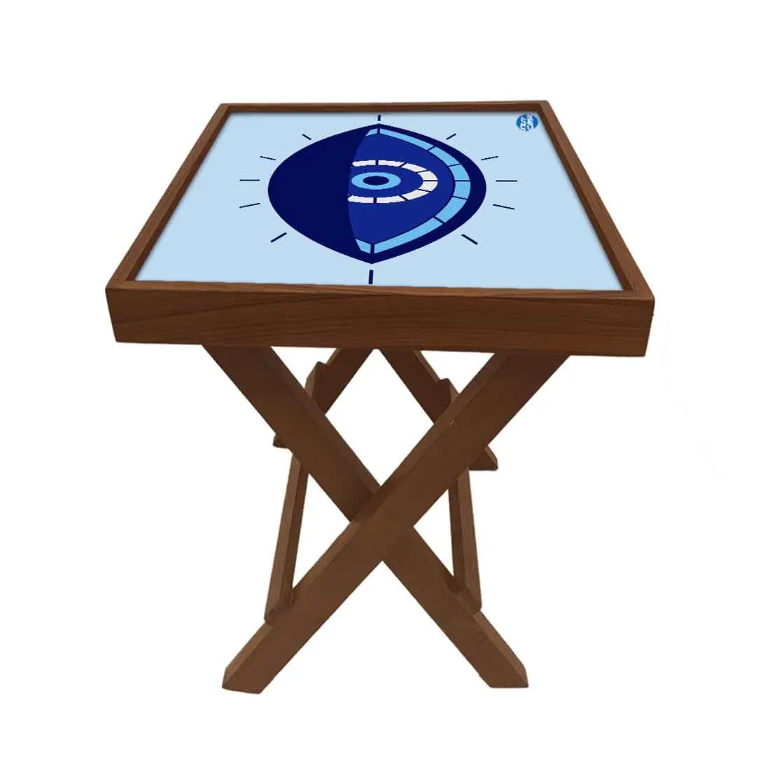 Folding Side Table for End Tables Bedroom Living Room - Evil Eye Protector