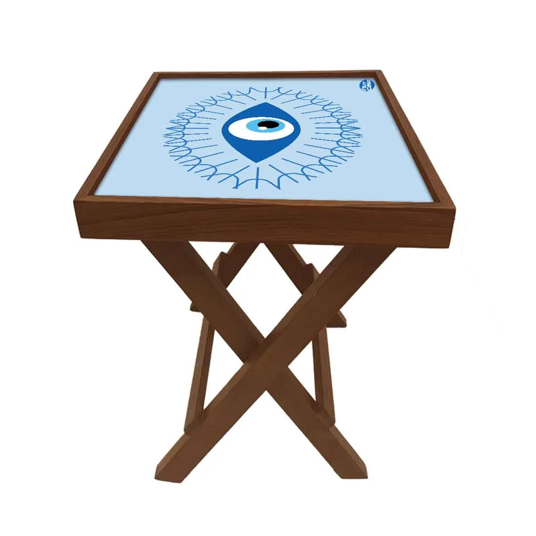 Folding Side Table for End Tables Bedroom Living Room - Evil Eye Protector