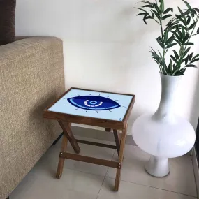 Folding Side Table for End Tables Bedroom Living Room - Evil Eye Protector