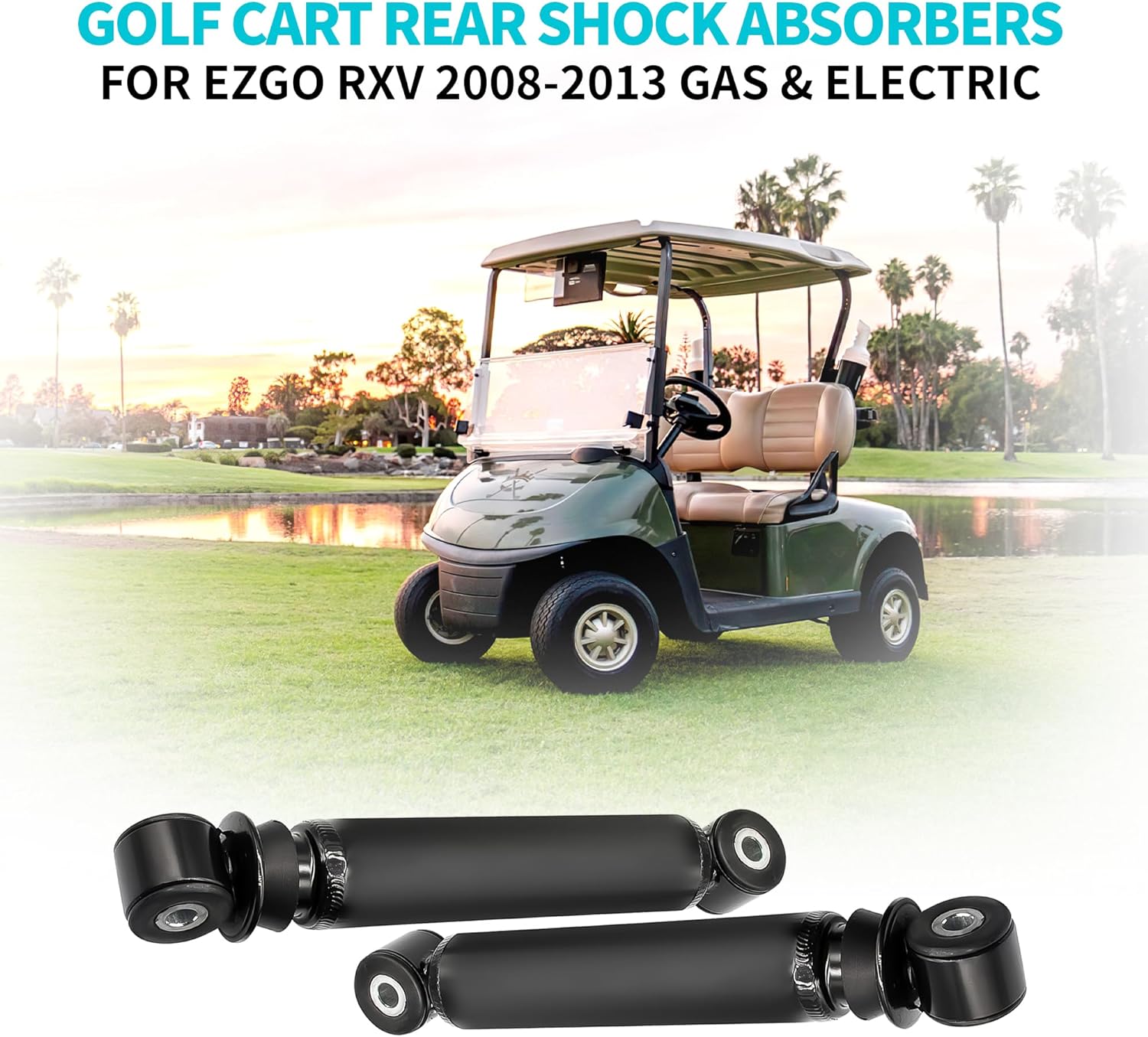 For EZGO RXV 2008-2013 Golf Cart Rear Shocks Gas & Electric, 2PCS - 10L0L