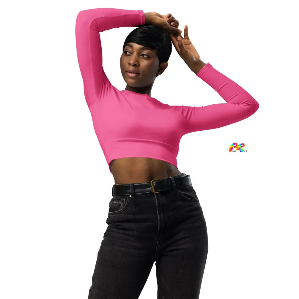 Fuschia Recycled Festival Gym Crop Top