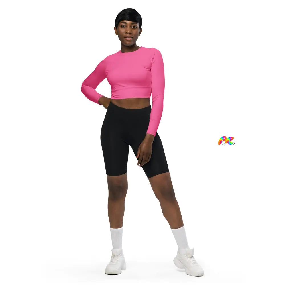 Fuschia Recycled Festival Gym Crop Top