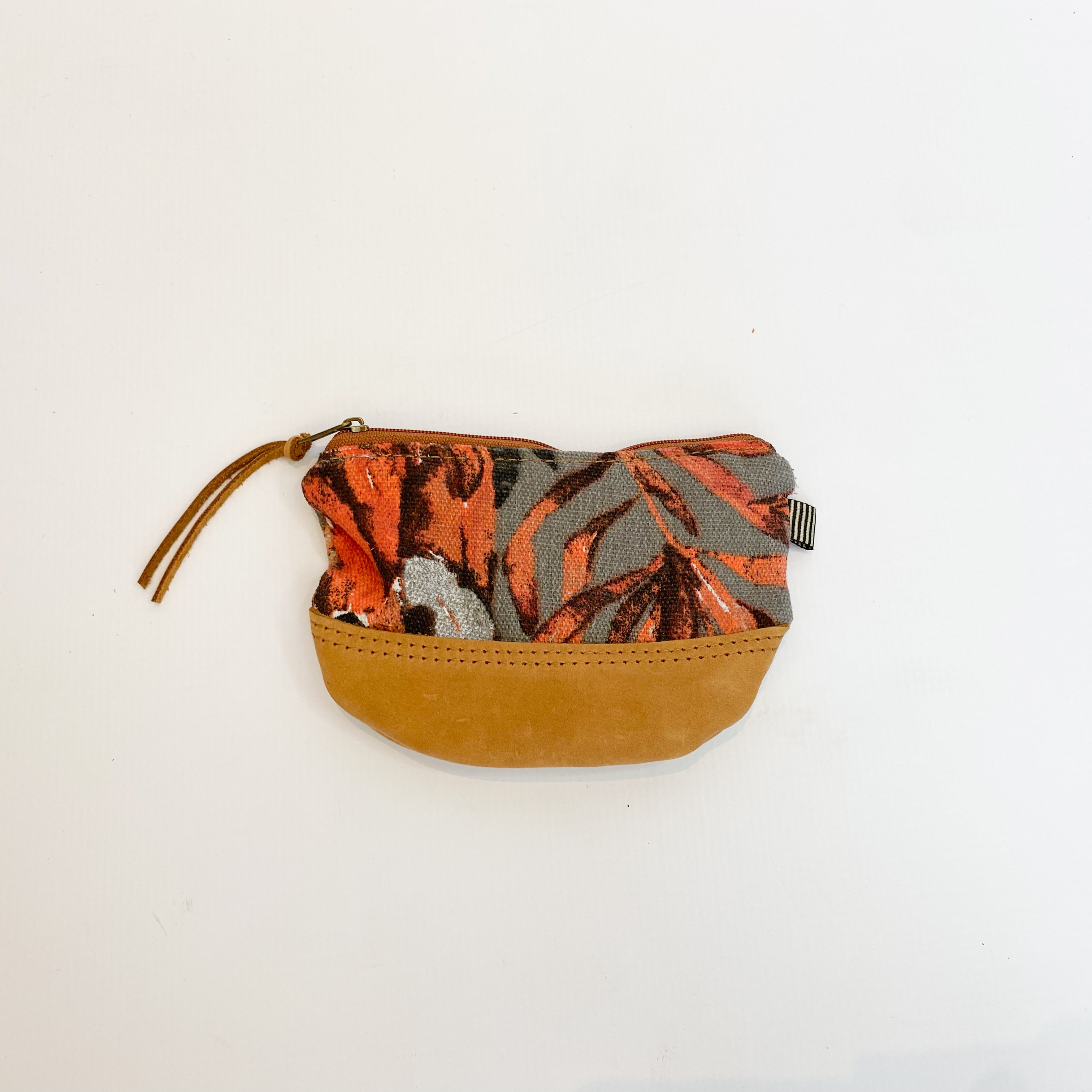 Gia leather and protea purse