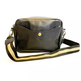 Gia leather black camera crossbody bag