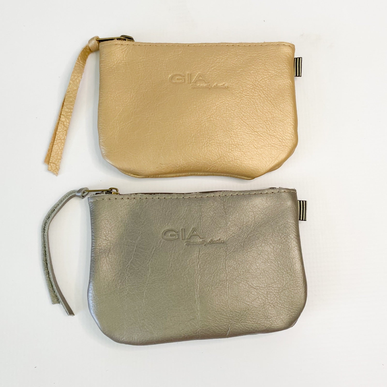 Gia leather pewter purse