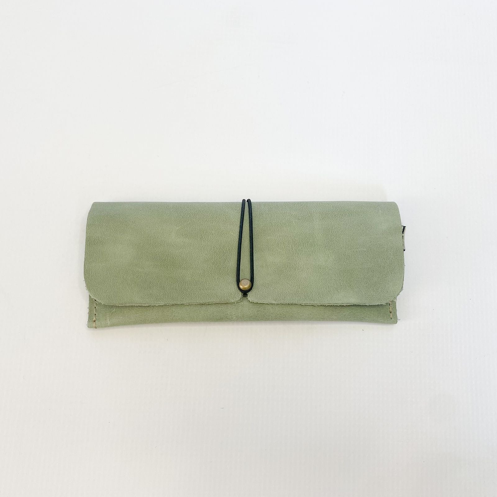 Gia leather sage sunglass pouch