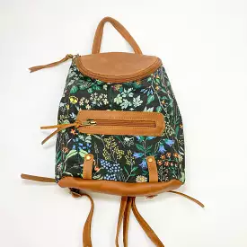 Gia leather tan and floral backpack