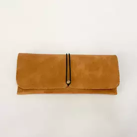 Gia leather tan sunglass pouch