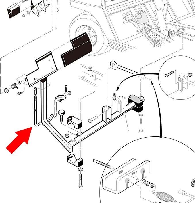 Golf Cart Parking Brake Latch Kit Fits Club Car DS Carryall 1995-UP - 10L0L