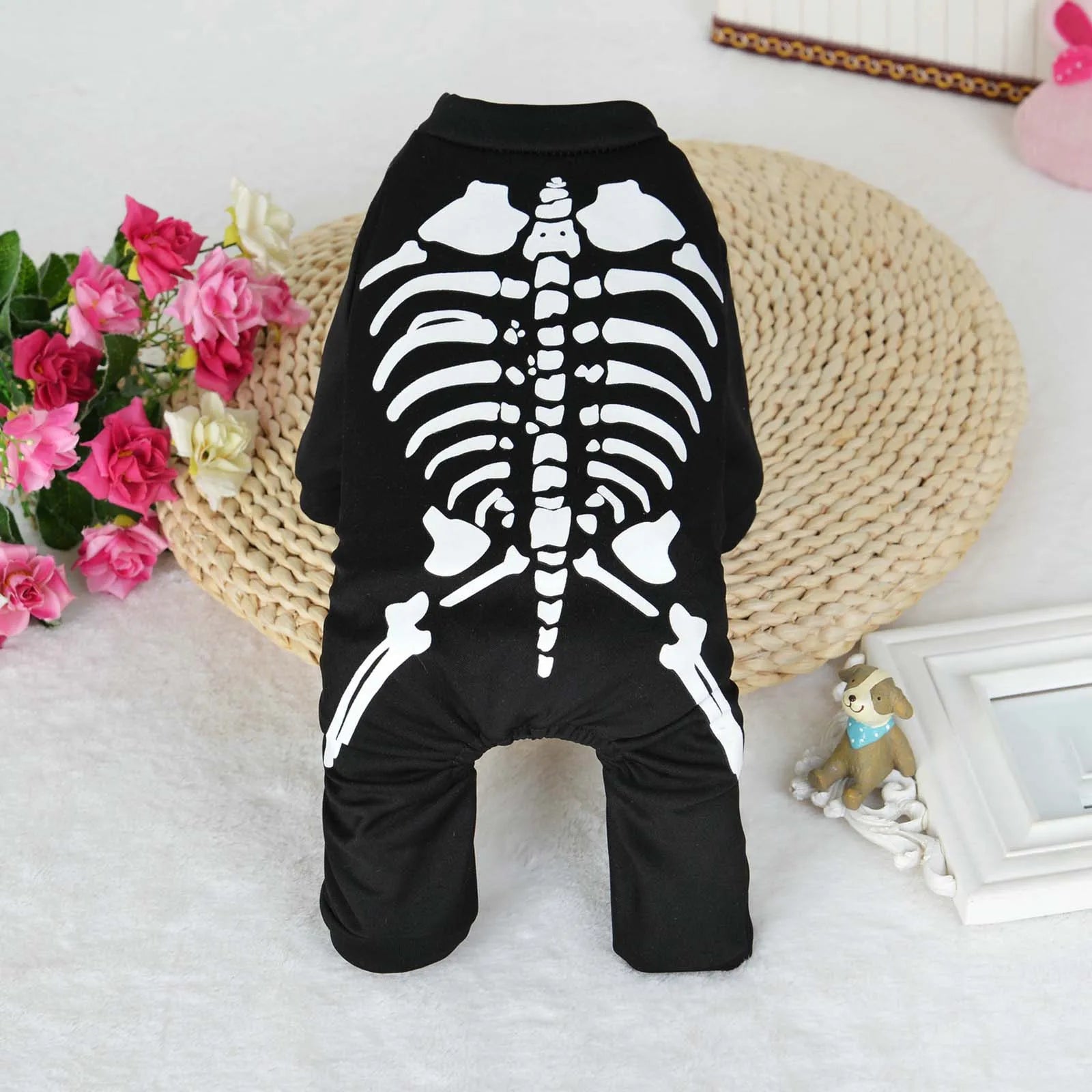 Halloween Skeleton Dog Costume Decorative Pet Clothes Pet Halloween Costume for Festival Puppy Kitten Holiday Party Dogs Cats