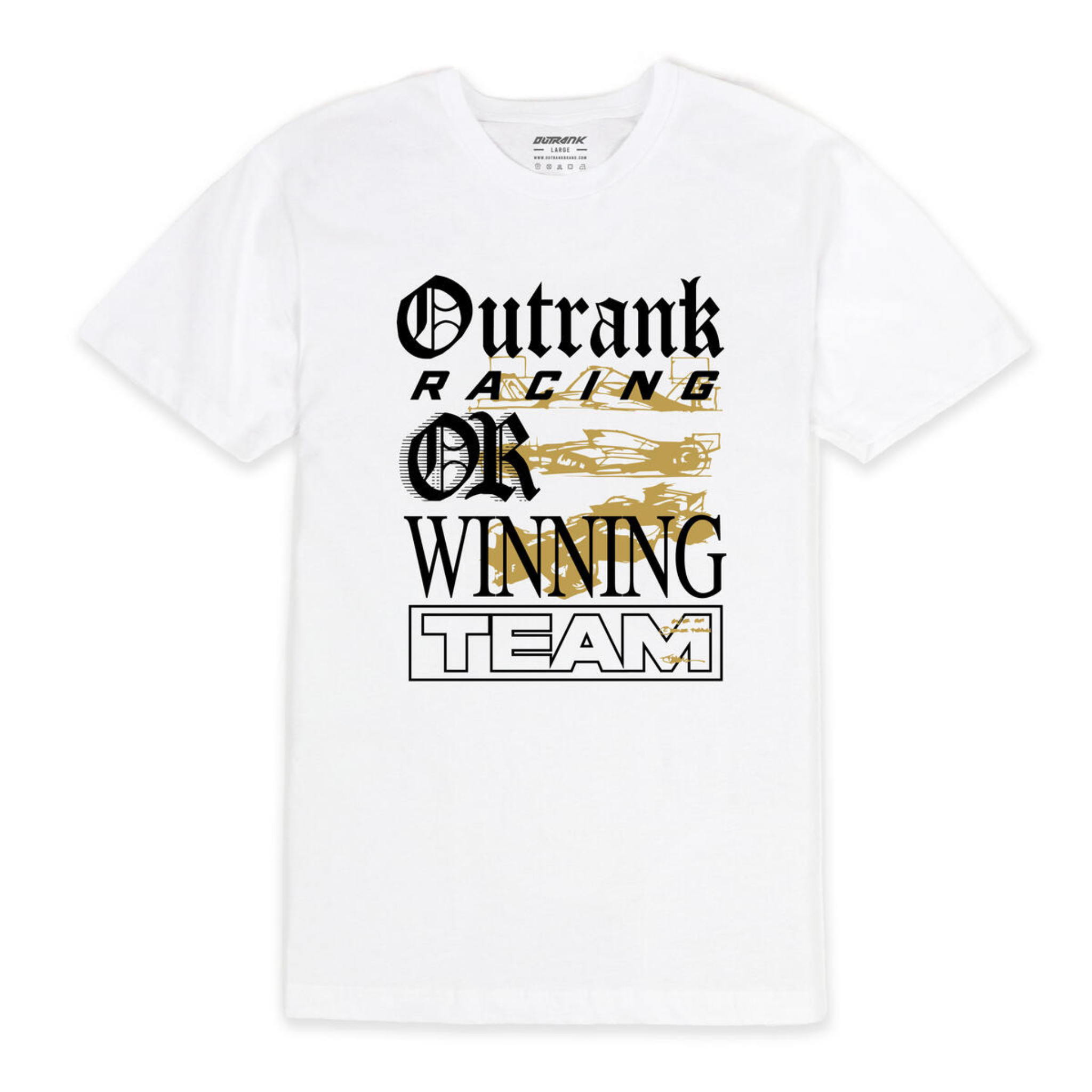 Mens Outrank Winning Team T-Shirt (White)