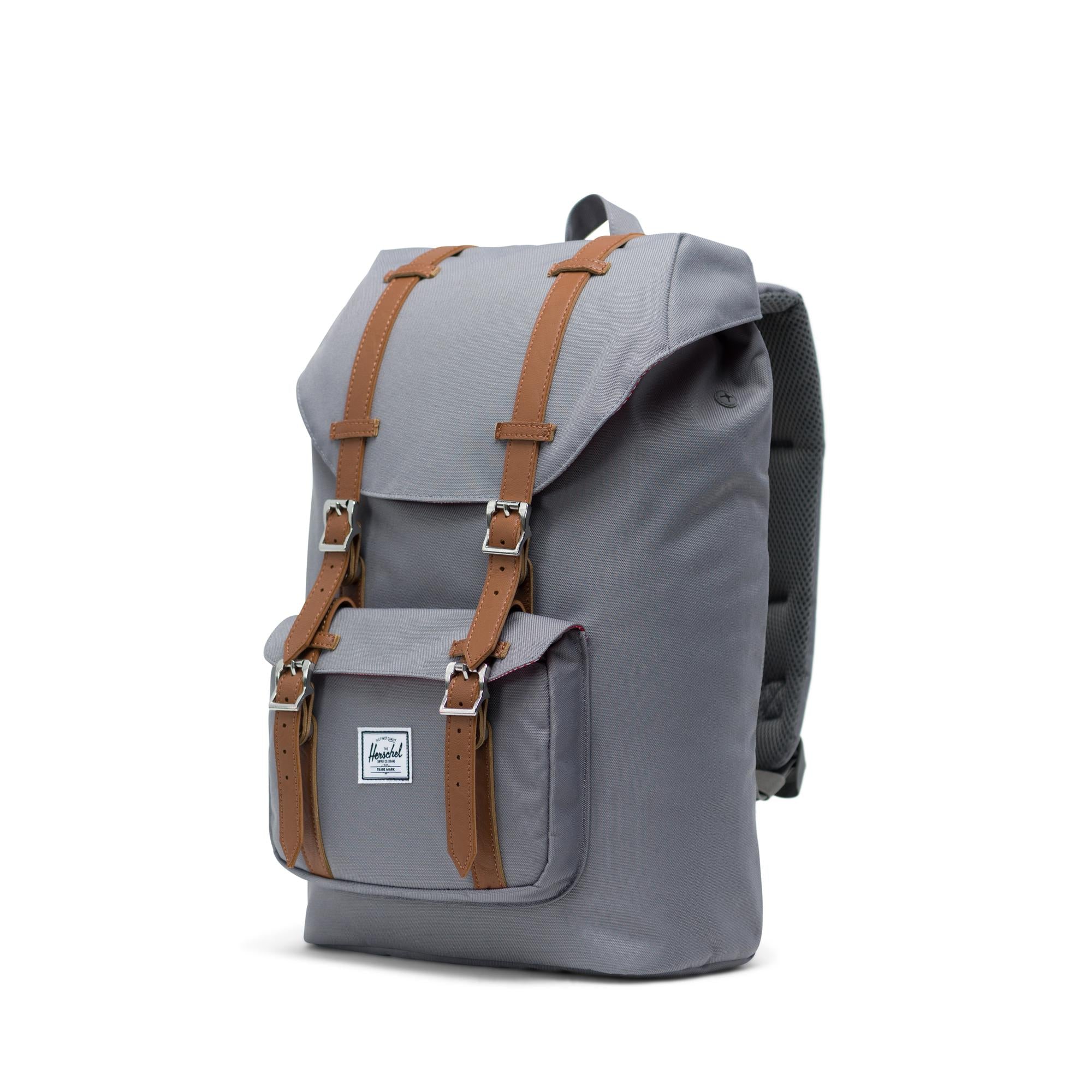 Mochila Herschel Little America Mid-Volume Grey/Tan Synthetic Leather