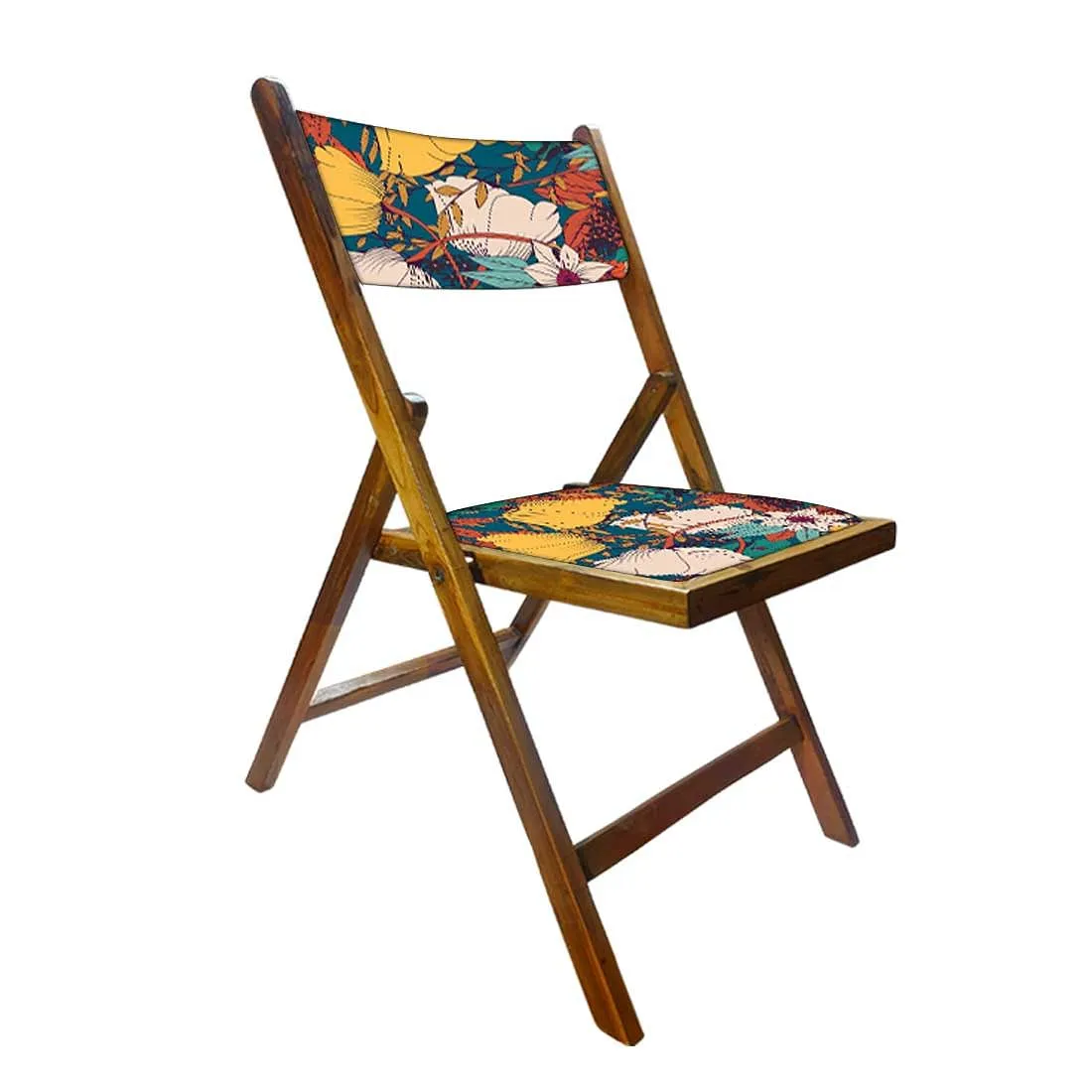 Nutcase Foldable Wooden Balcony Chairs - Yellow Elegance