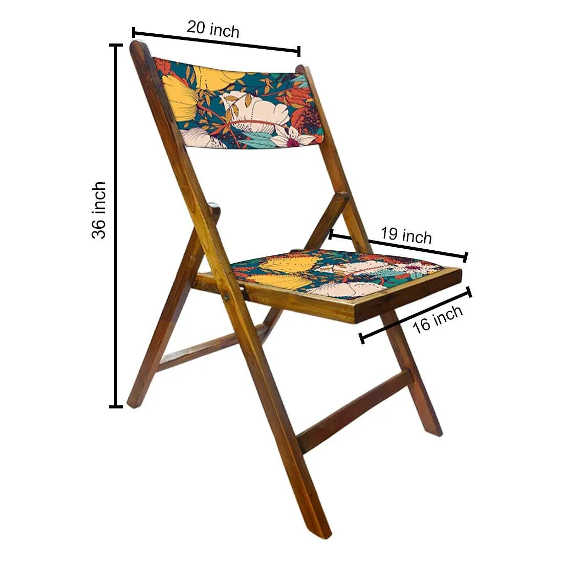 Nutcase Foldable Wooden Balcony Chairs - Yellow Elegance