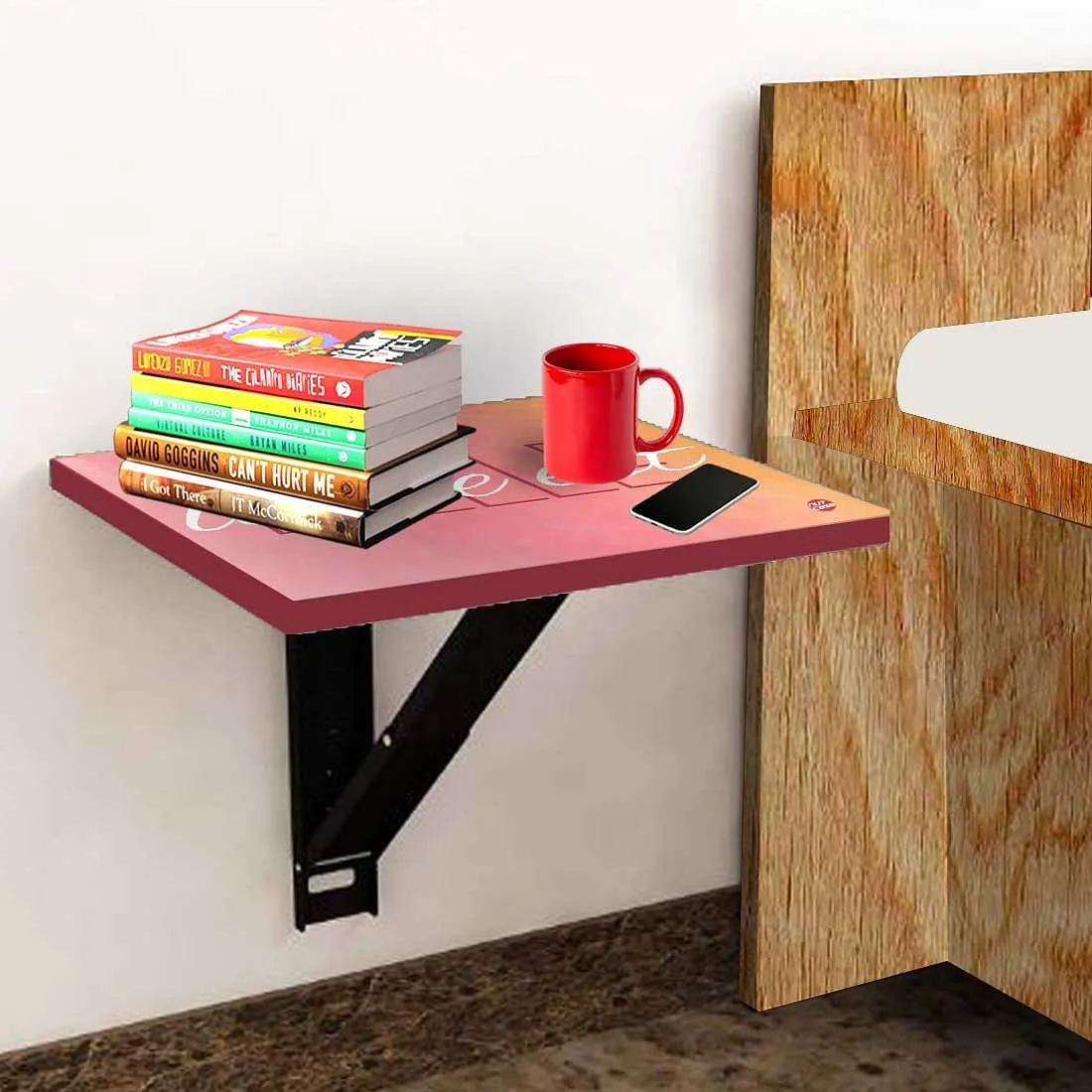 Nutcase Wall Mount Side Table Folding Floating Tables-Quotes