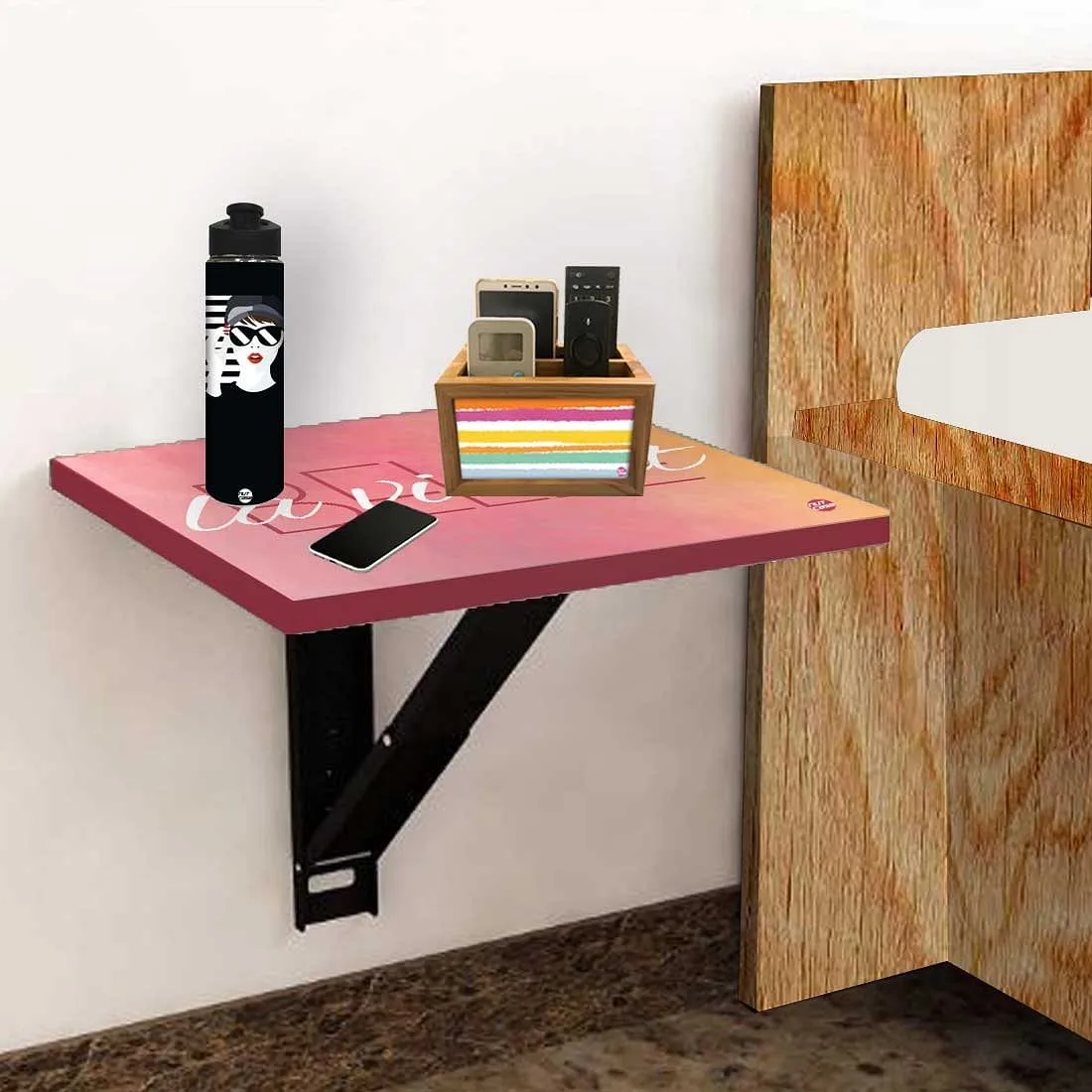 Nutcase Wall Mount Side Table Folding Floating Tables-Quotes