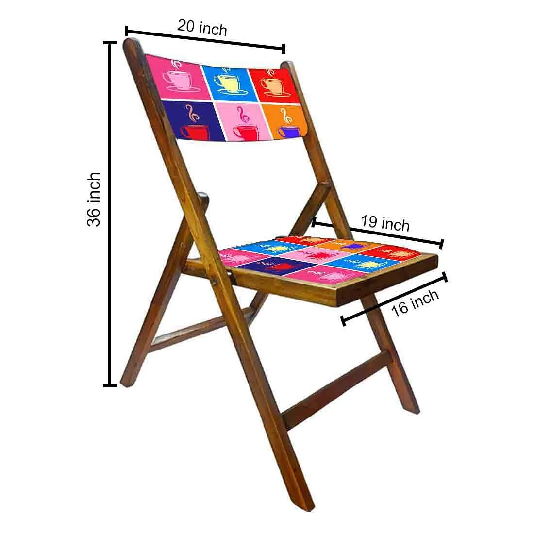 Nutcase Wooden Chairs With Cushion Seat For Balcony - Colorful Hot Tea