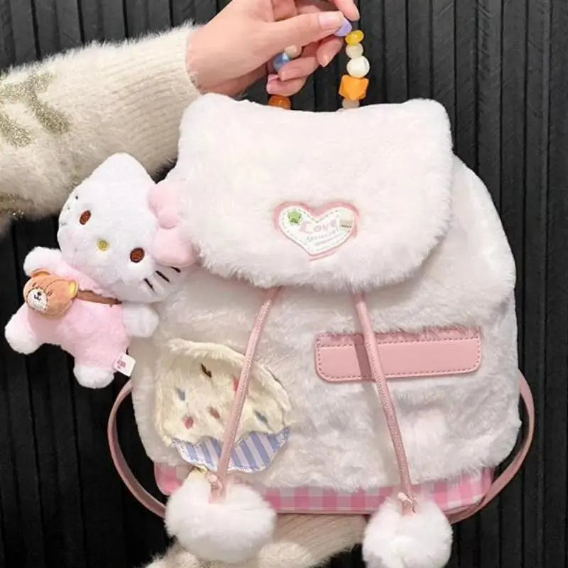 Pink Heart Plush Backpack - Kimi